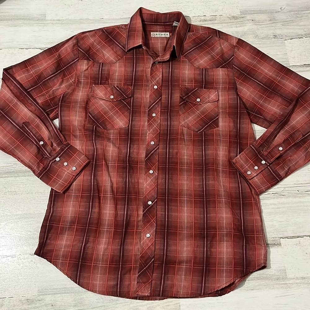 Roper Pearl Snap Button down Size XL